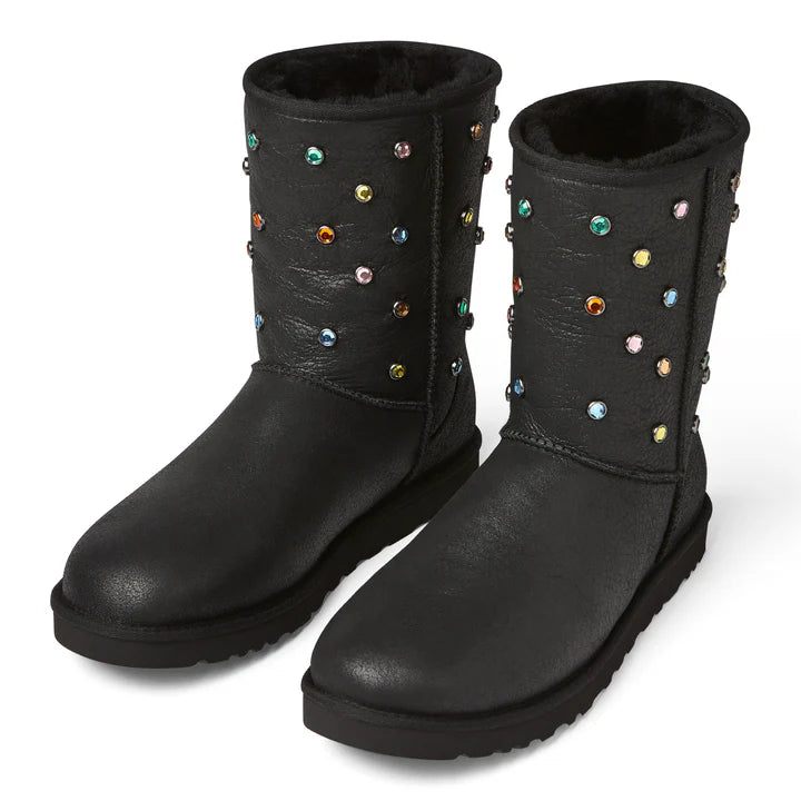 UGG GALLERY DEPT CLASSIC SHORT BLACK LEATHER