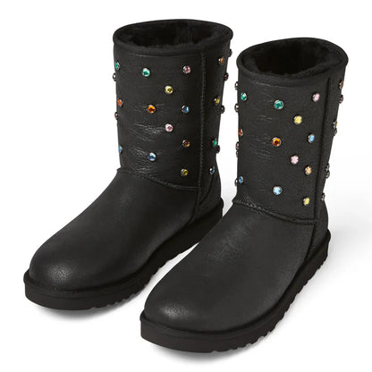 UGG GALLERY DEPT CLASSIC SHORT BLACK LEATHER