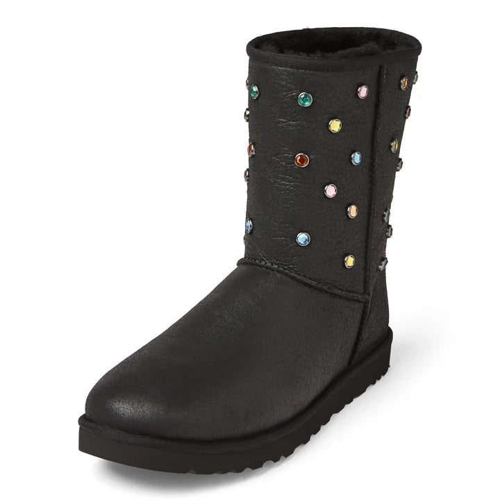 UGG GALLERY DEPT CLASSIC SHORT BLACK LEATHER
