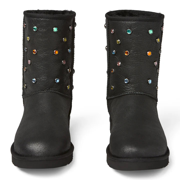 UGG GALLERY DEPT CLASSIC SHORT BLACK LEATHER