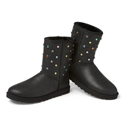 UGG GALLERY DEPT CLASSIC SHORT BLACK LEATHER